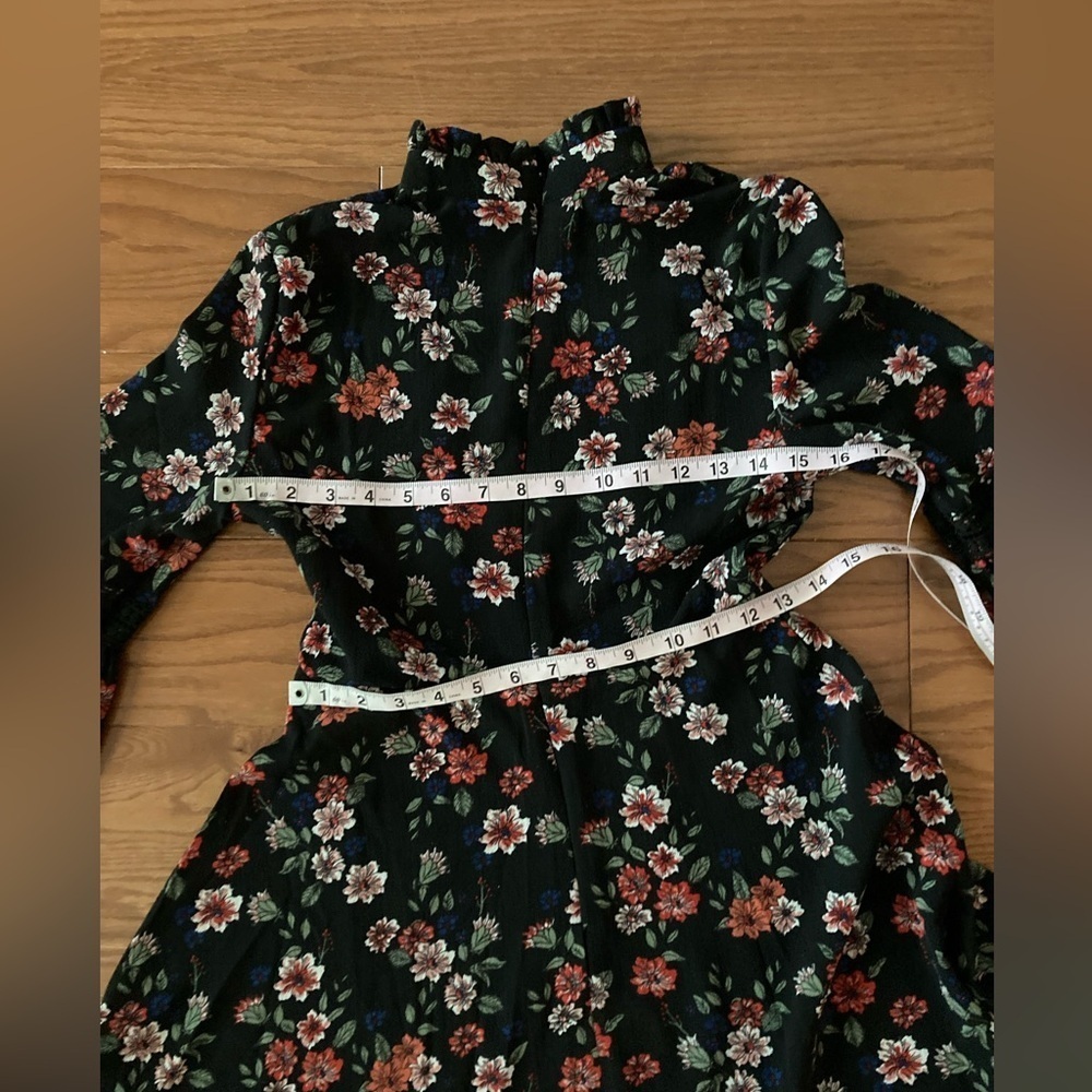 Free Generation Black Floral Mock Neck Dress S - Picture 6 of 11